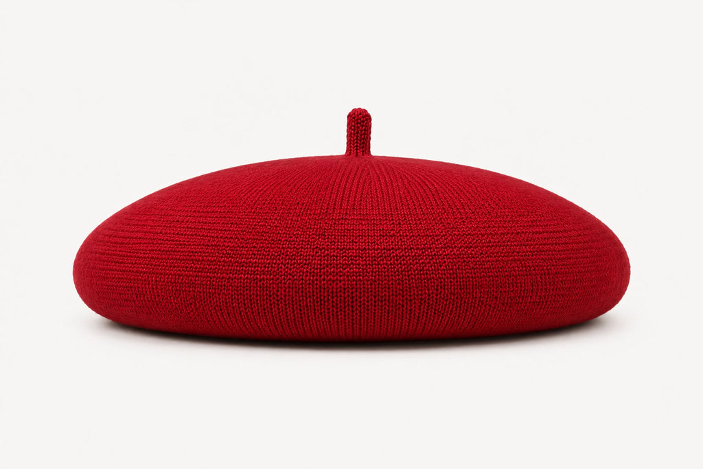 Casquette Béret Femme Rouge | Coton Tricoté