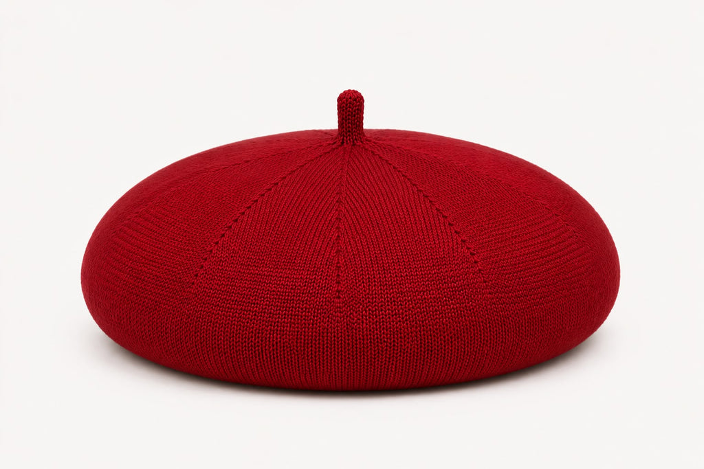 Casquette Béret Femme Rouge | Coton Tricoté