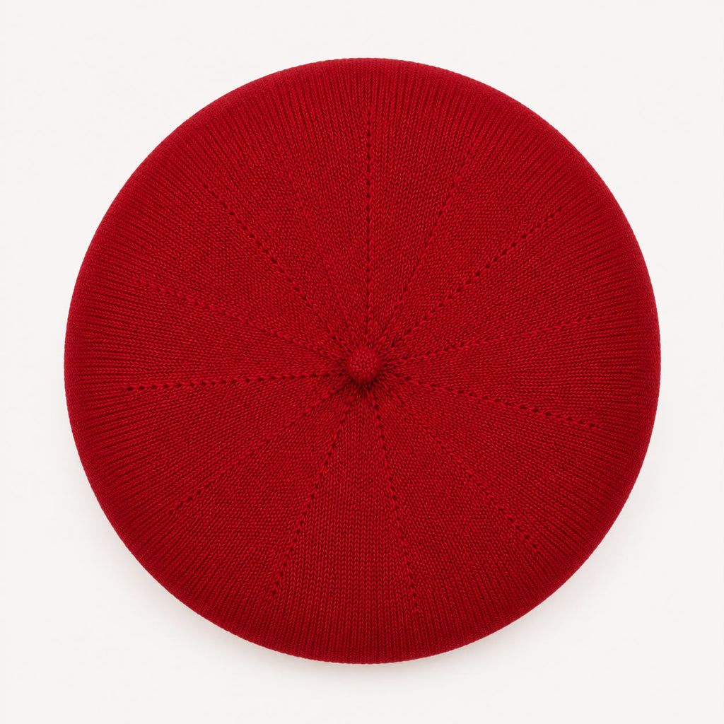 Casquette Béret Femme Rouge | Coton Tricoté