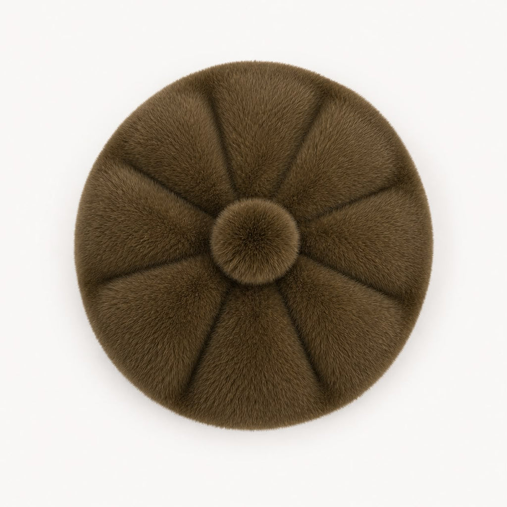 Béret Femme en Fourrure Marron | Élégance Hivernale