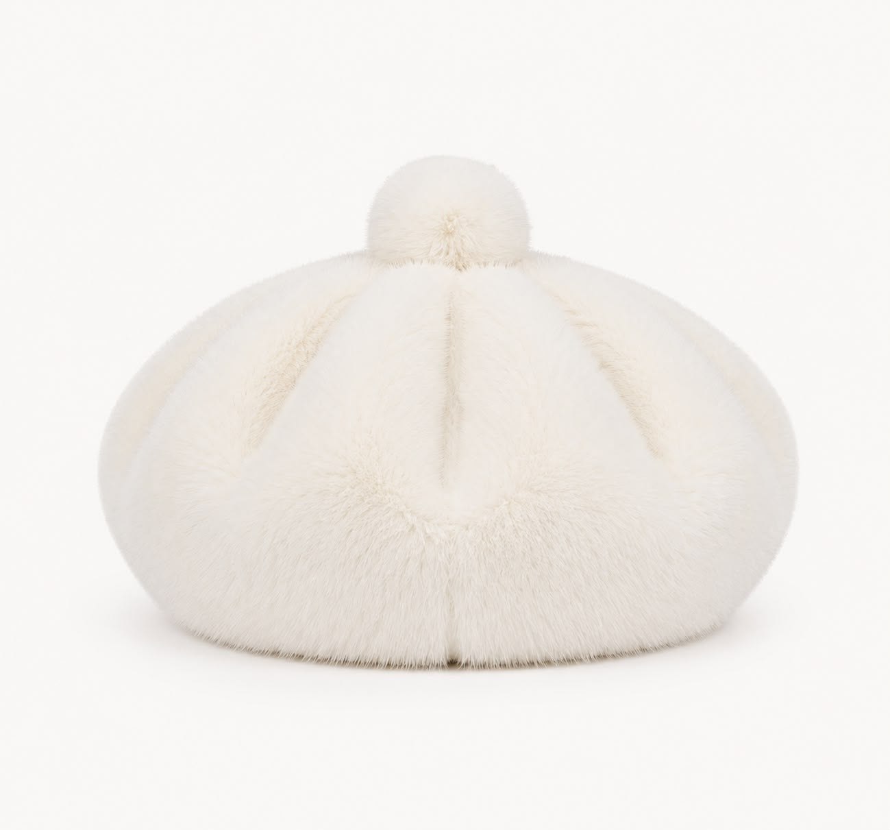 Béret Femme en Fourrure Blanc | Élégance Hivernale