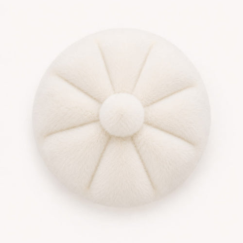 Béret Femme en Fourrure Blanc | Élégance Hivernale