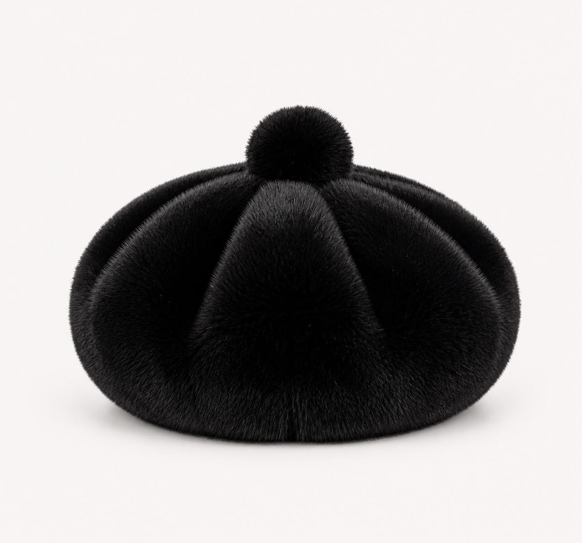 Béret Femme en Fourrure Noir | Élégance Hivernale