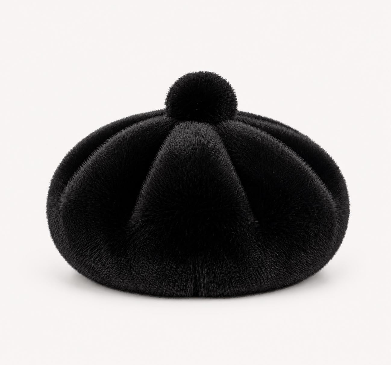 Béret Femme en Fourrure Noir | Élégance Hivernale