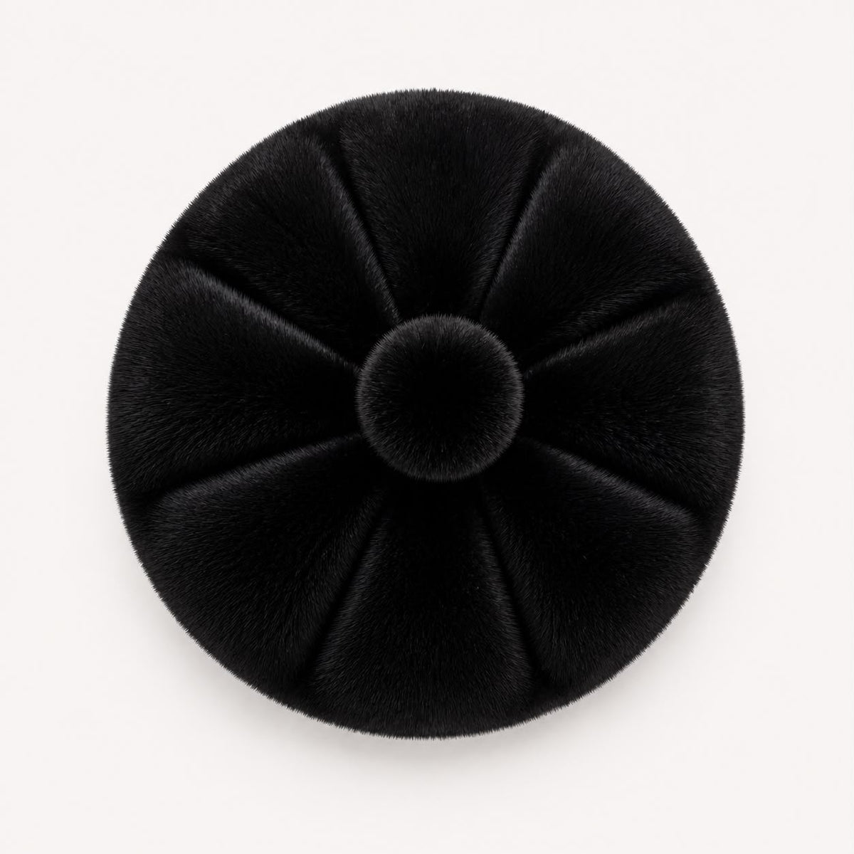 Béret Femme en Fourrure Noir | Élégance Hivernale