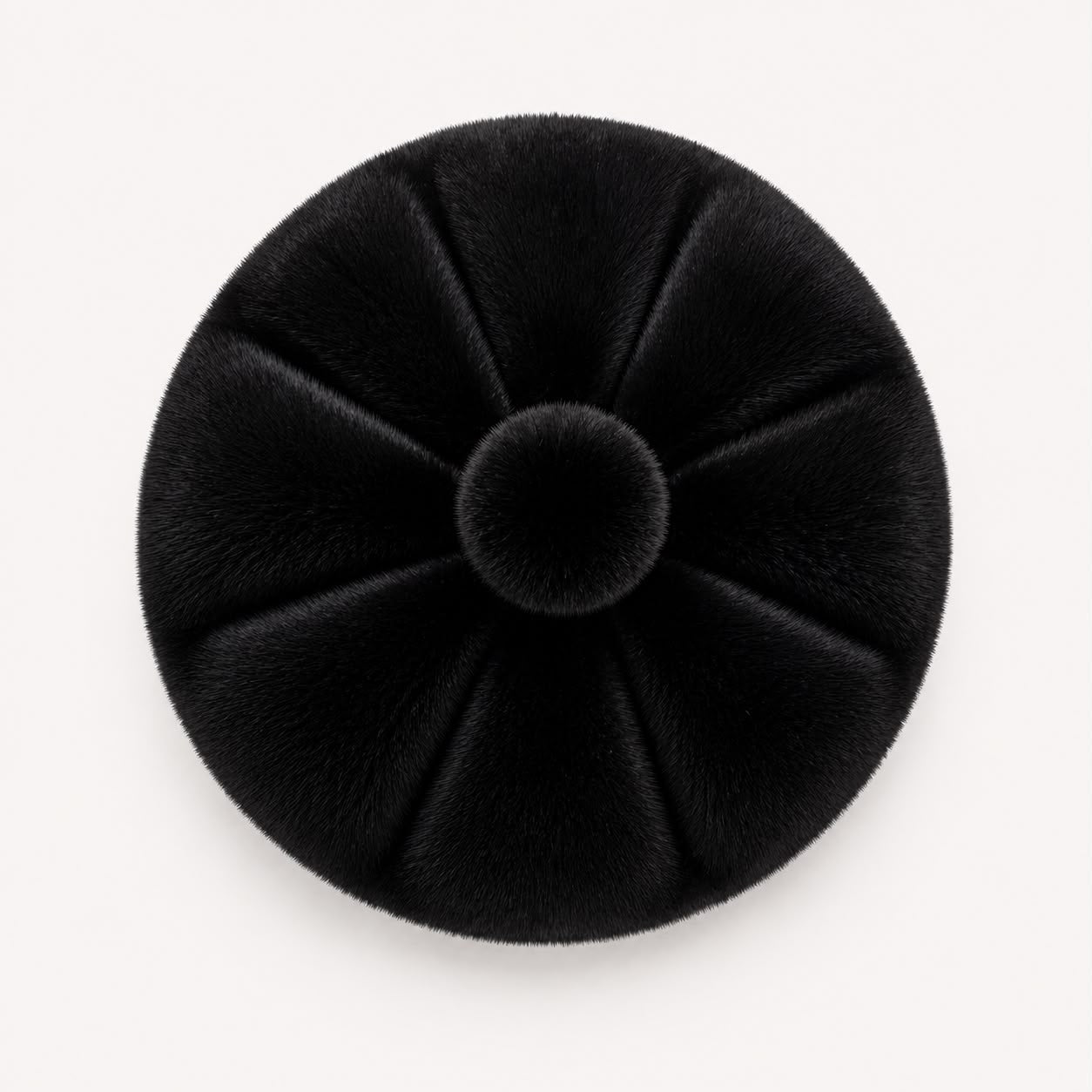 Béret Femme en Fourrure Noir | Élégance Hivernale
