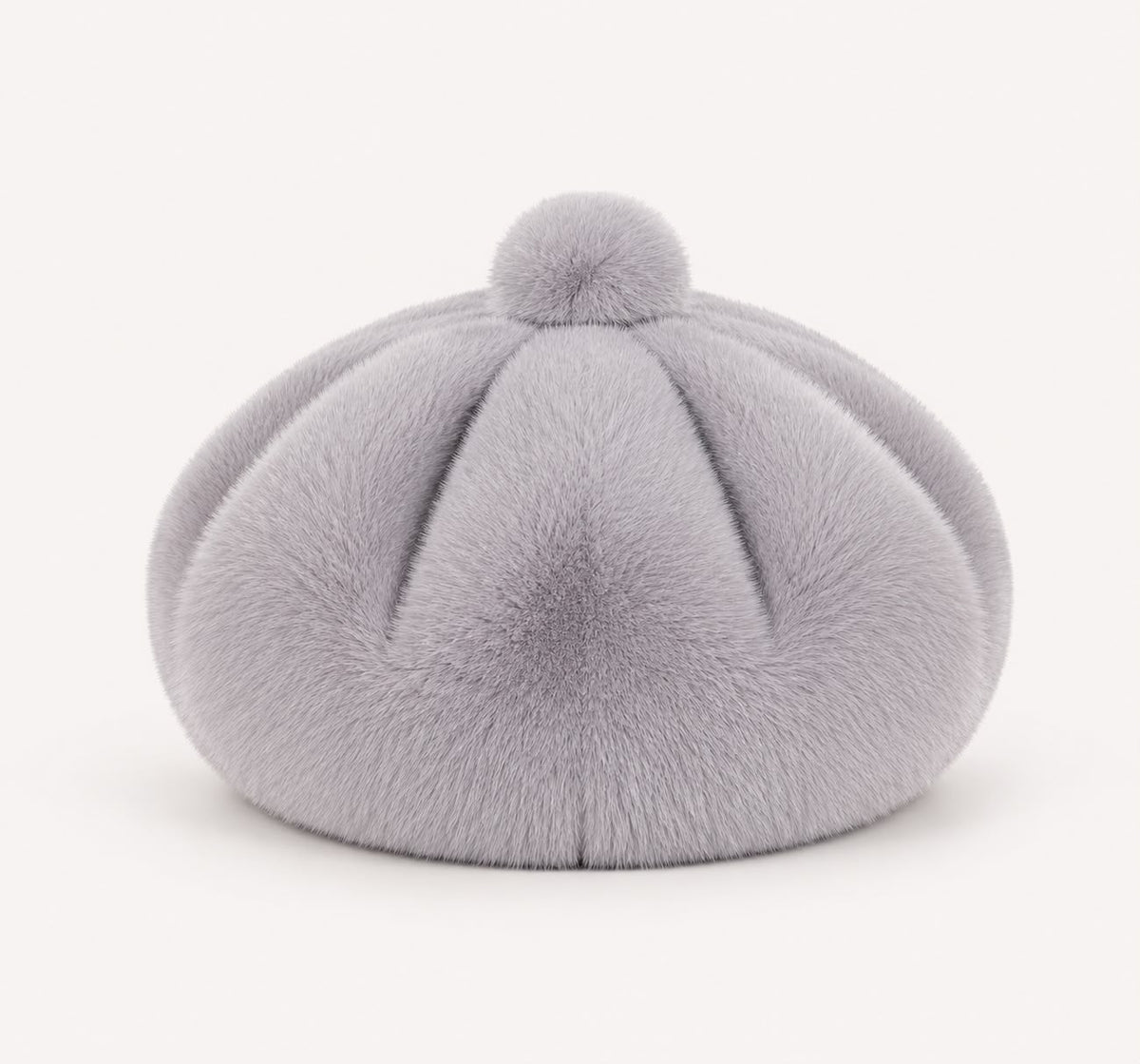 Béret Femme en Fourrure Gris Clair | Élégance Hivernale