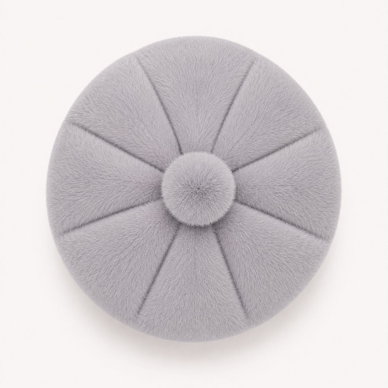 Béret Femme en Fourrure Gris Clair | Élégance Hivernale