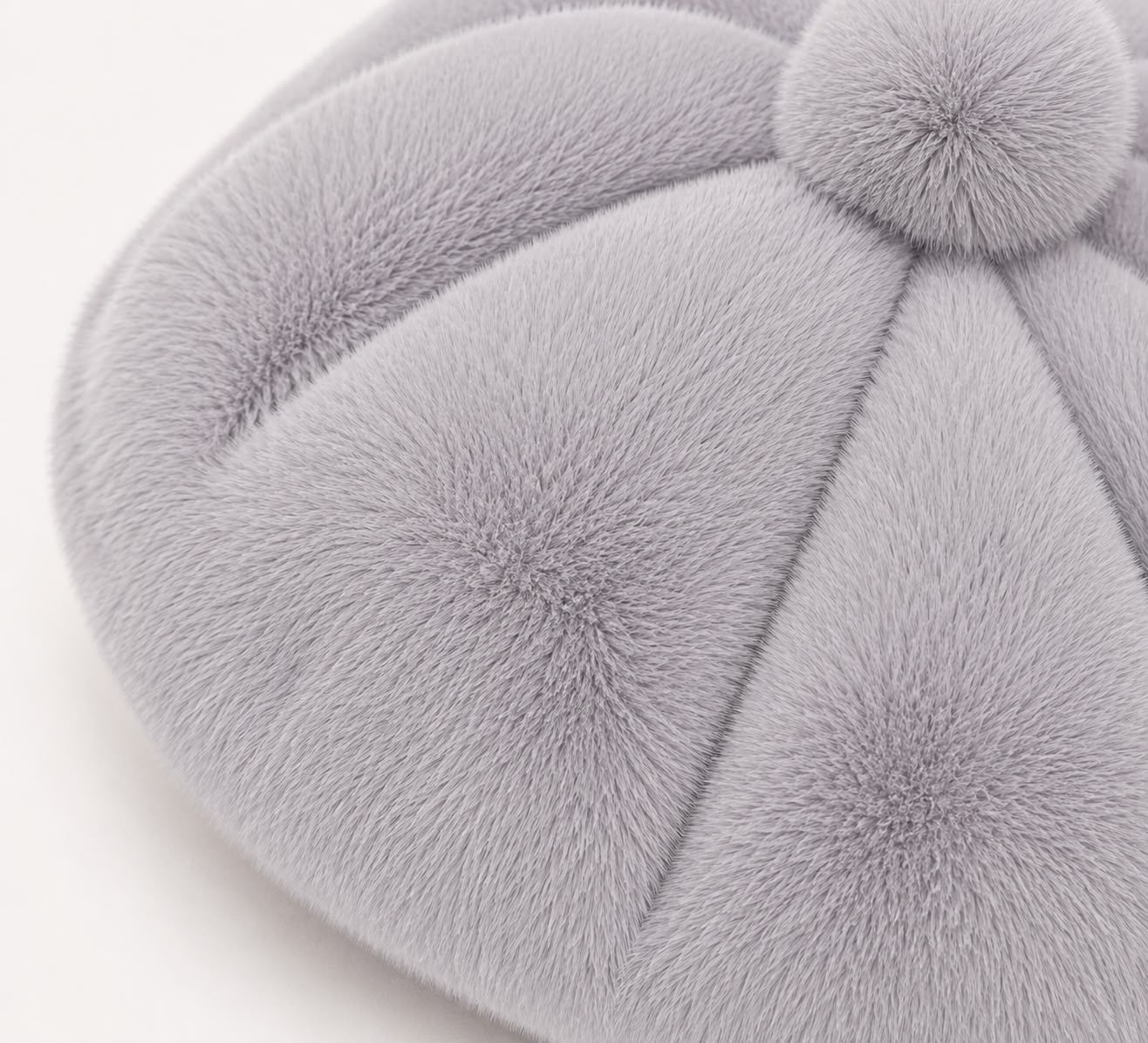 Béret Femme en Fourrure Gris Clair | Élégance Hivernale