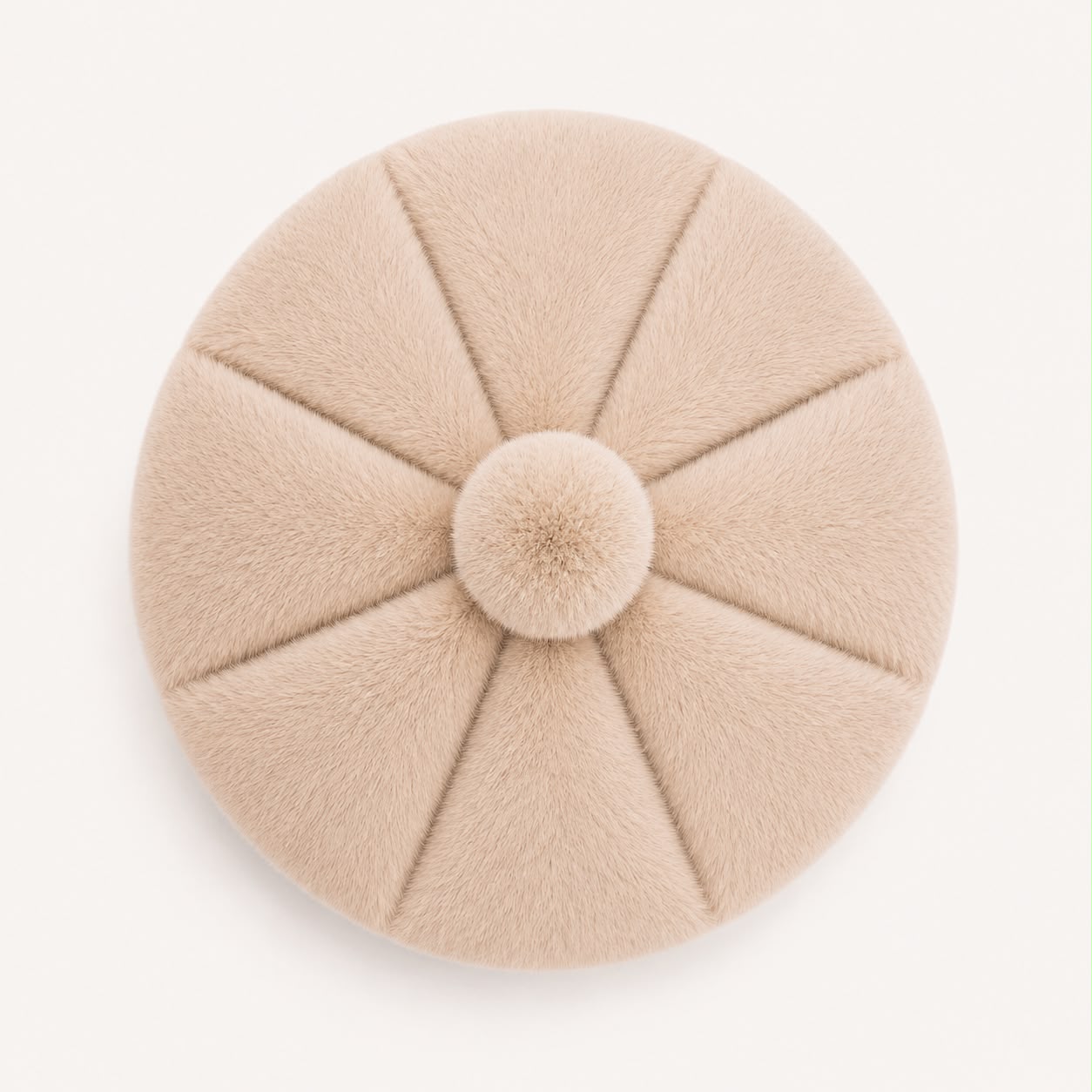 Béret femme fourrure beige – Béret chaud hiver style artiste peintre