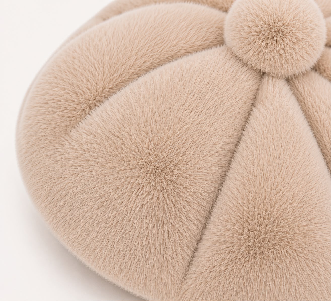 Béret femme fourrure beige – Béret chaud hiver style artiste peintre