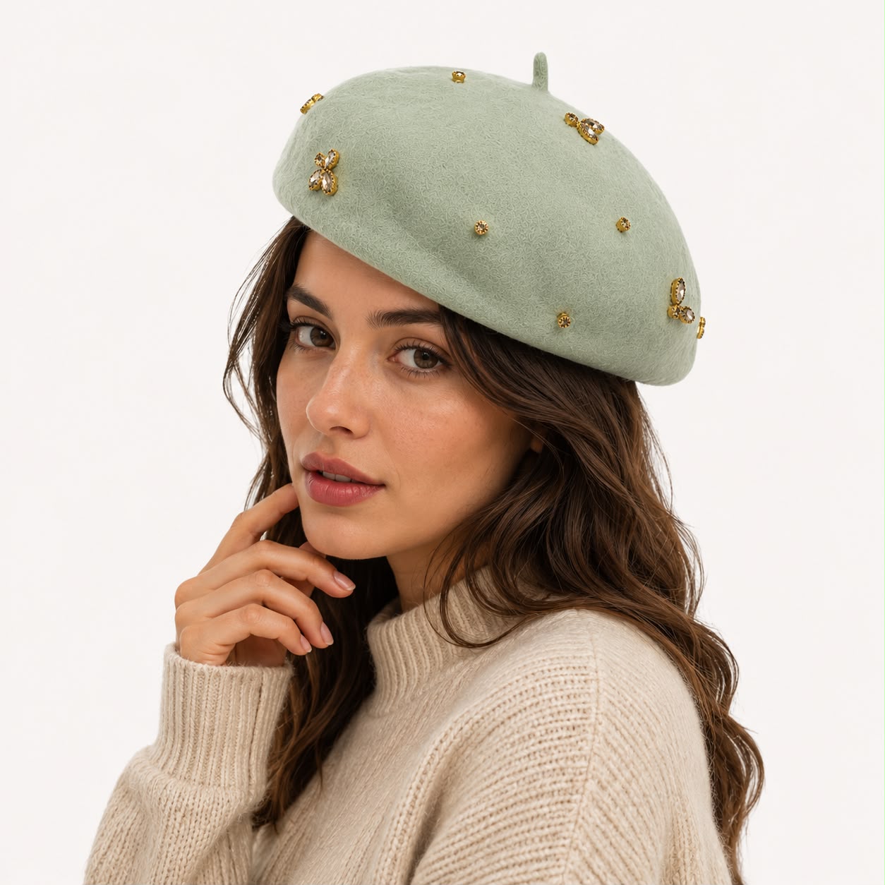 Béret Laine Femme Vert | Abeille Royale