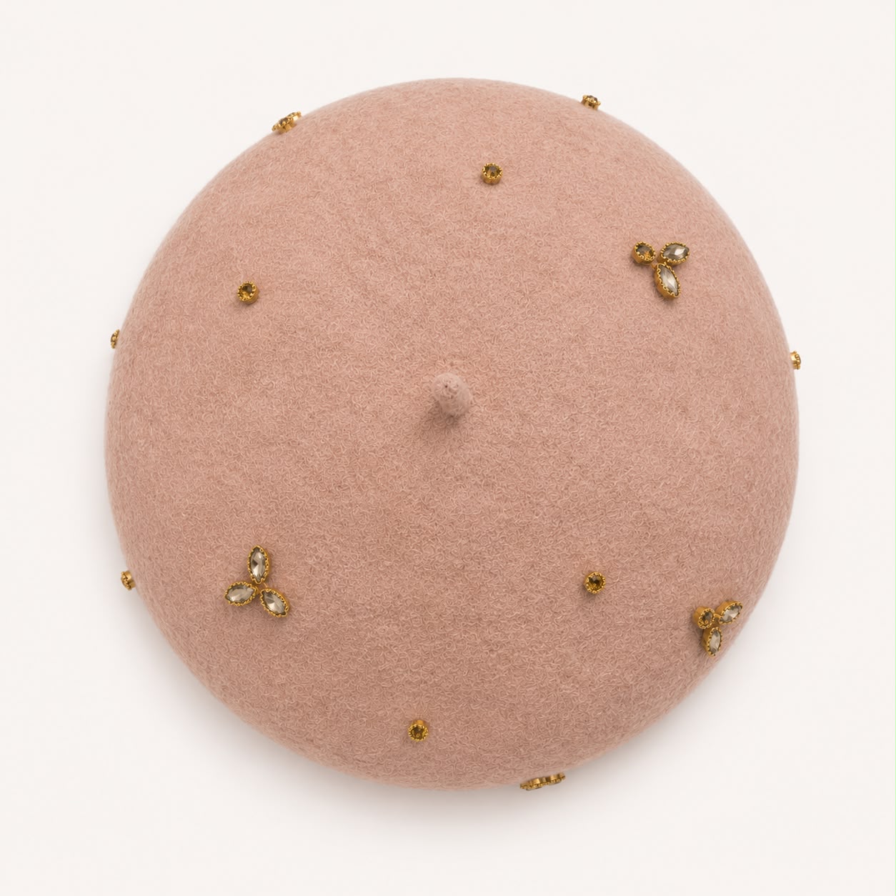 Béret femme laine beige abeille cristal – Béret élégant hiver chic