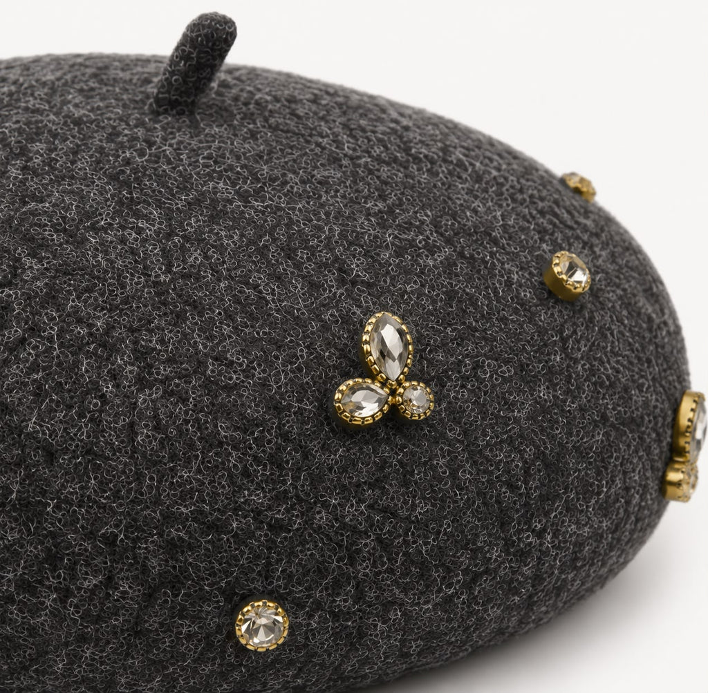 Béret Laine Femme Gris Foncé | Abeille Royale