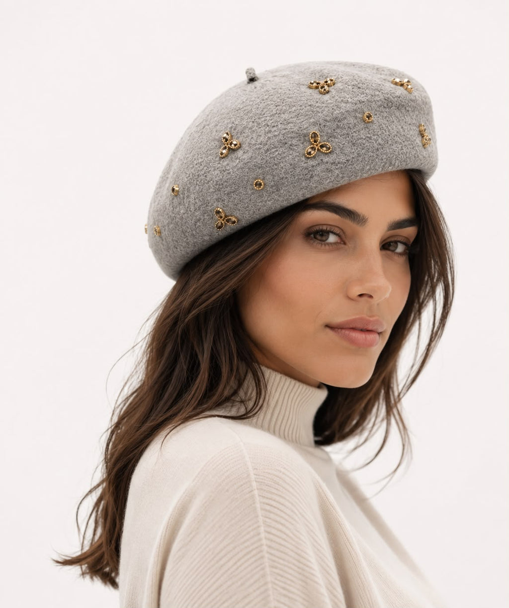 Béret Laine Femme Gris | Abeille Royale