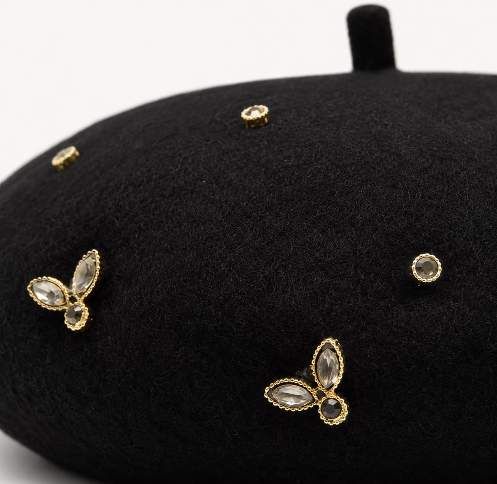 Béret Laine Femme Noir | Abeille Royale