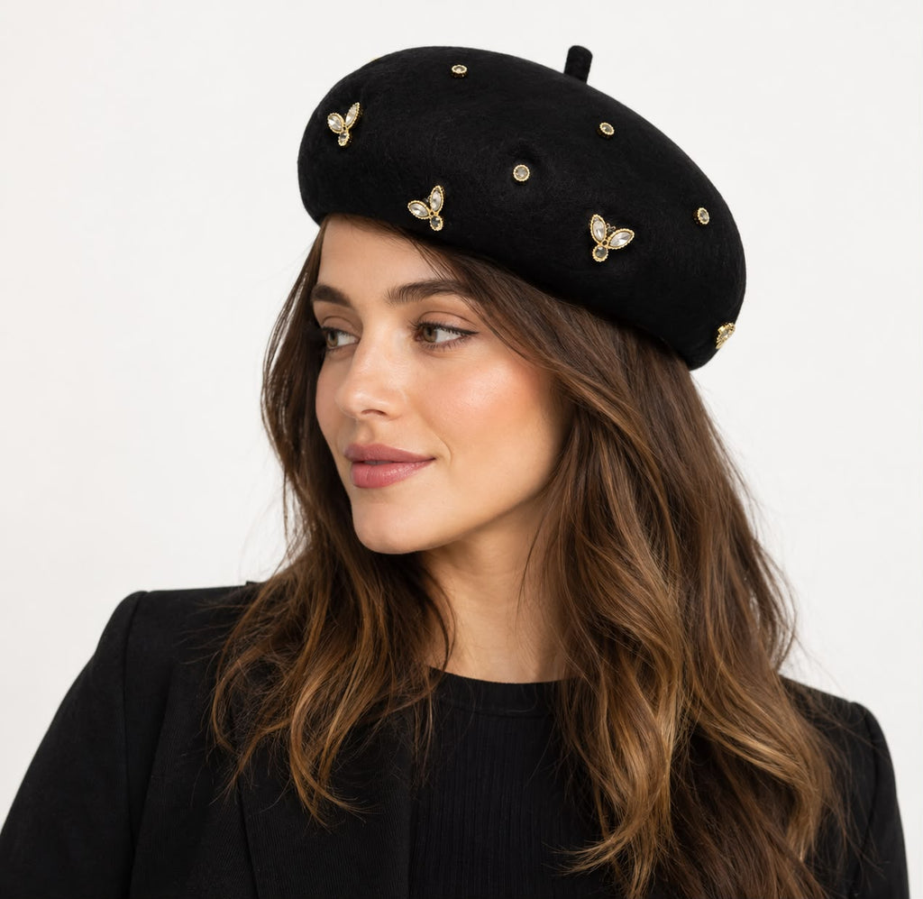 Béret Laine Femme Noir | Abeille Royale