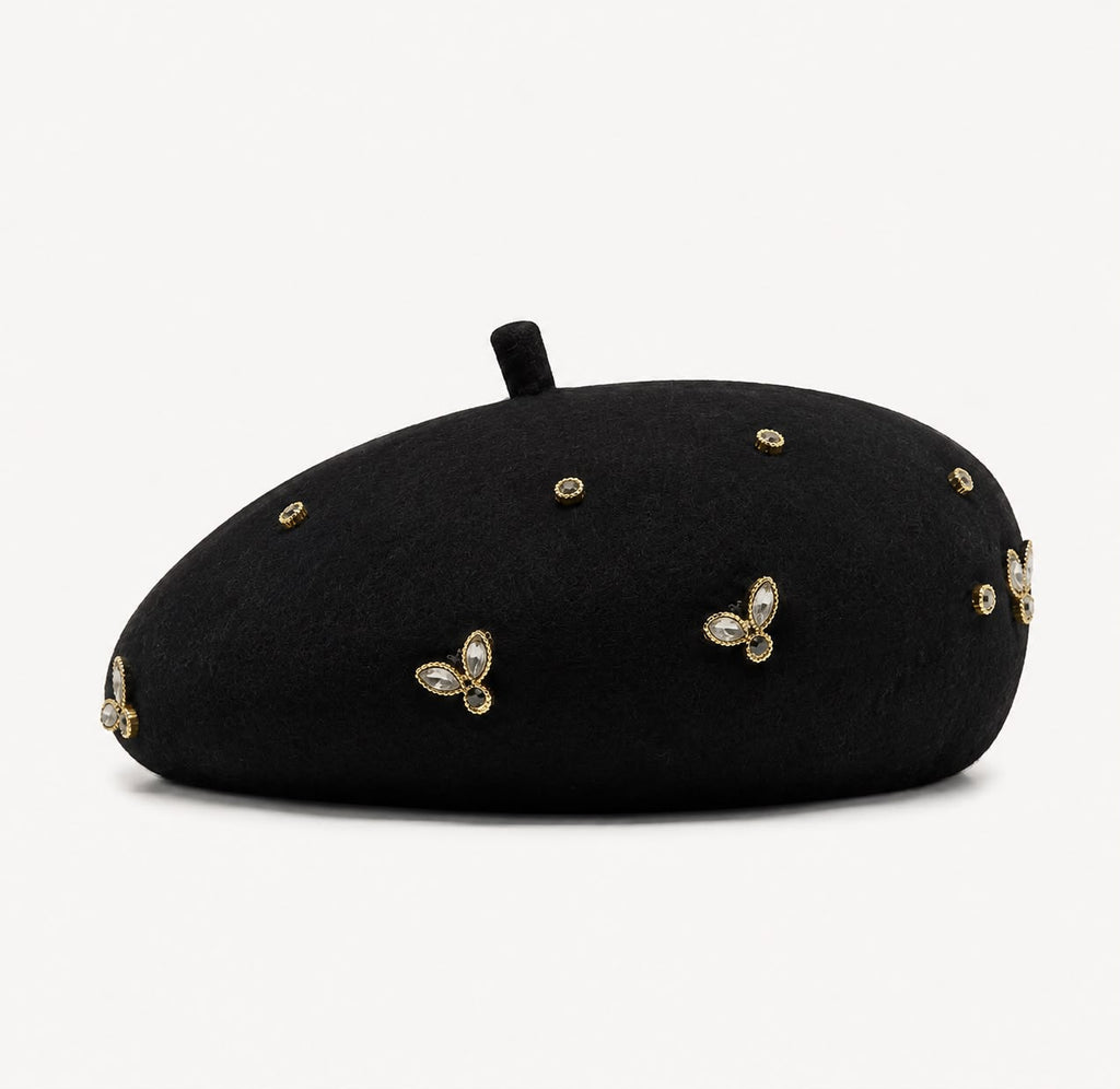 Béret Laine Femme Noir | Abeille Royale