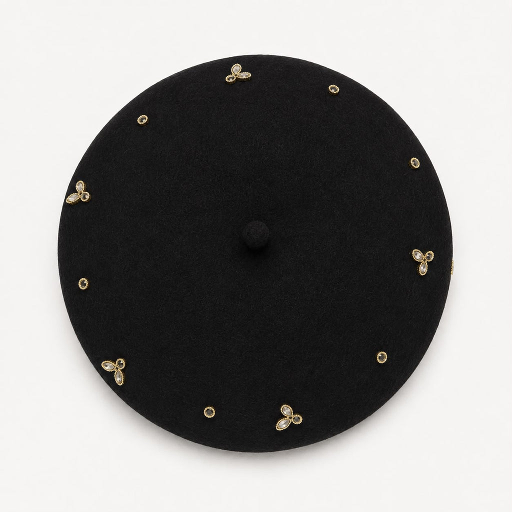 Béret Laine Femme Noir | Abeille Royale