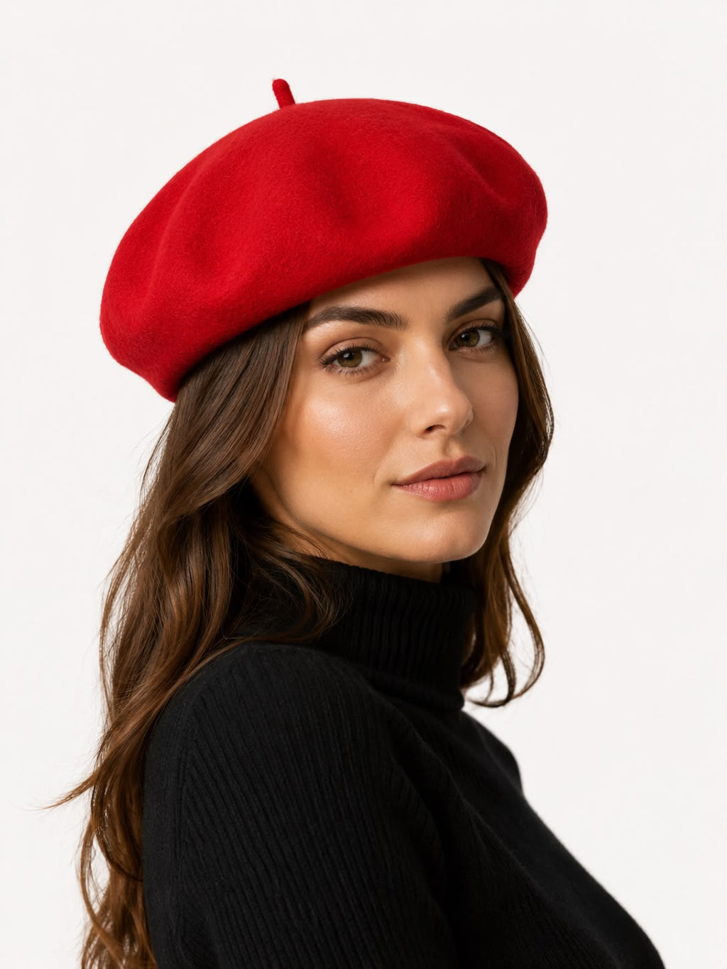 Béret Laine Femme Rouge