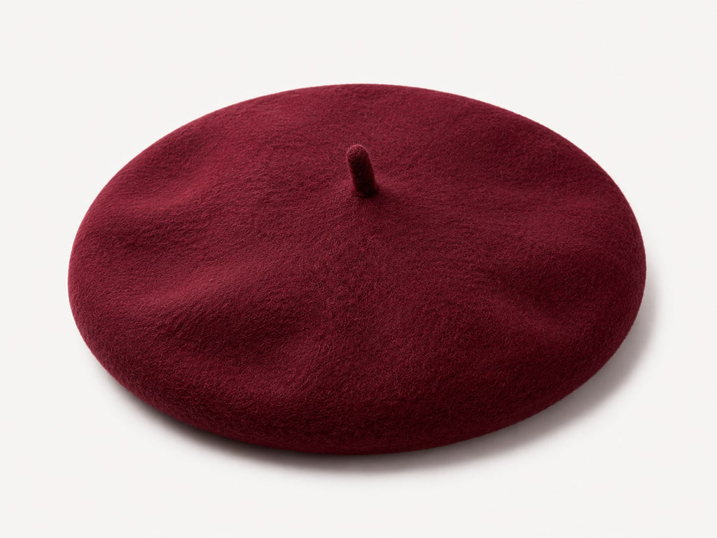 Béret Laine Femme Rouge Violacé