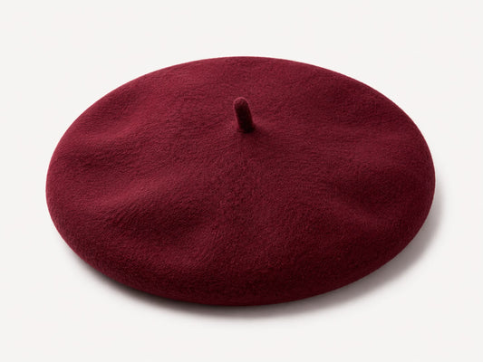 Béret Laine Femme Rouge Violacé