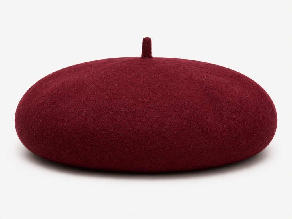 Béret Laine Femme Rouge Violacé