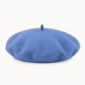 Béret Femme en Laine Bleu Ciel – Chapeau Français Doux Automne Hiver