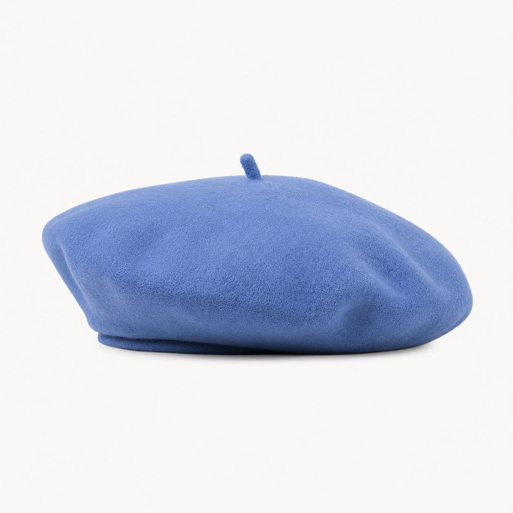 Béret Femme en Laine Bleu Ciel – Chapeau Français Doux Automne Hiver