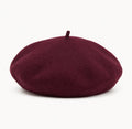 Béret Femme en Laine Bordeaux – Chapeau Français Chic Automne Hiver