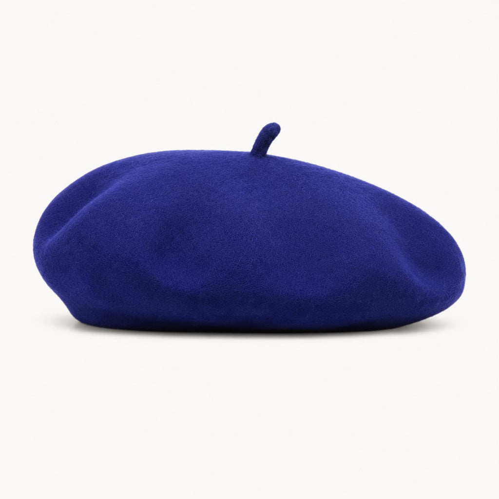 Béret laine hiver femme bleu