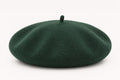 Béret laine hiver femme vert foncé
