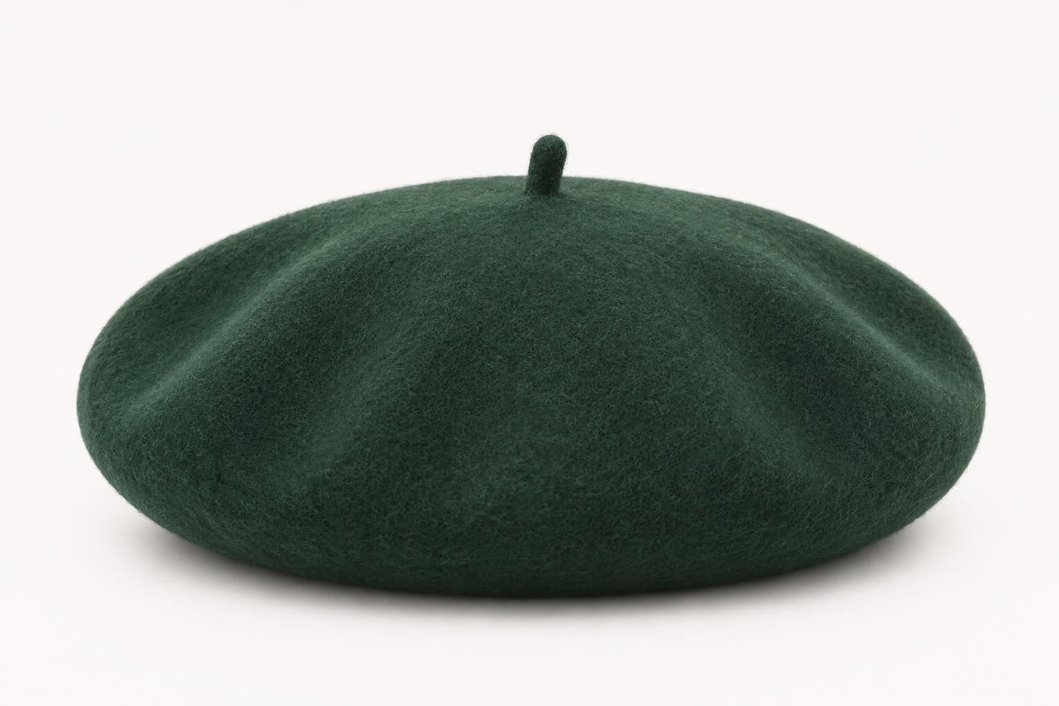 Béret laine hiver femme vert foncé