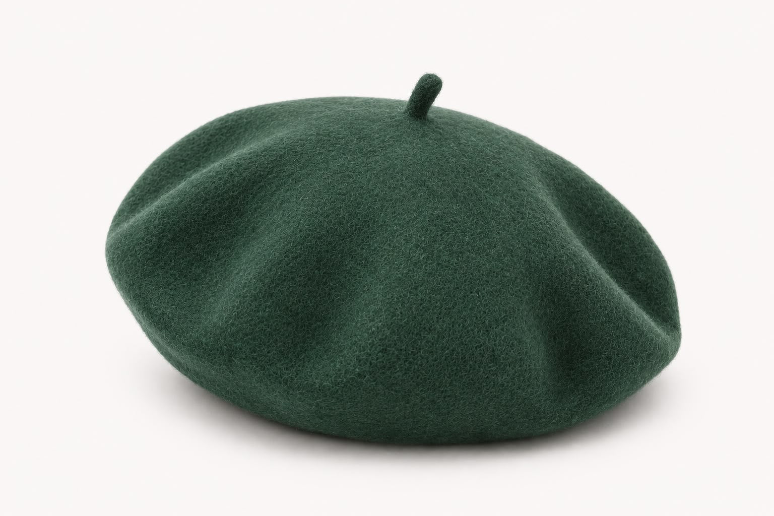 Béret laine hiver femme vert foncé