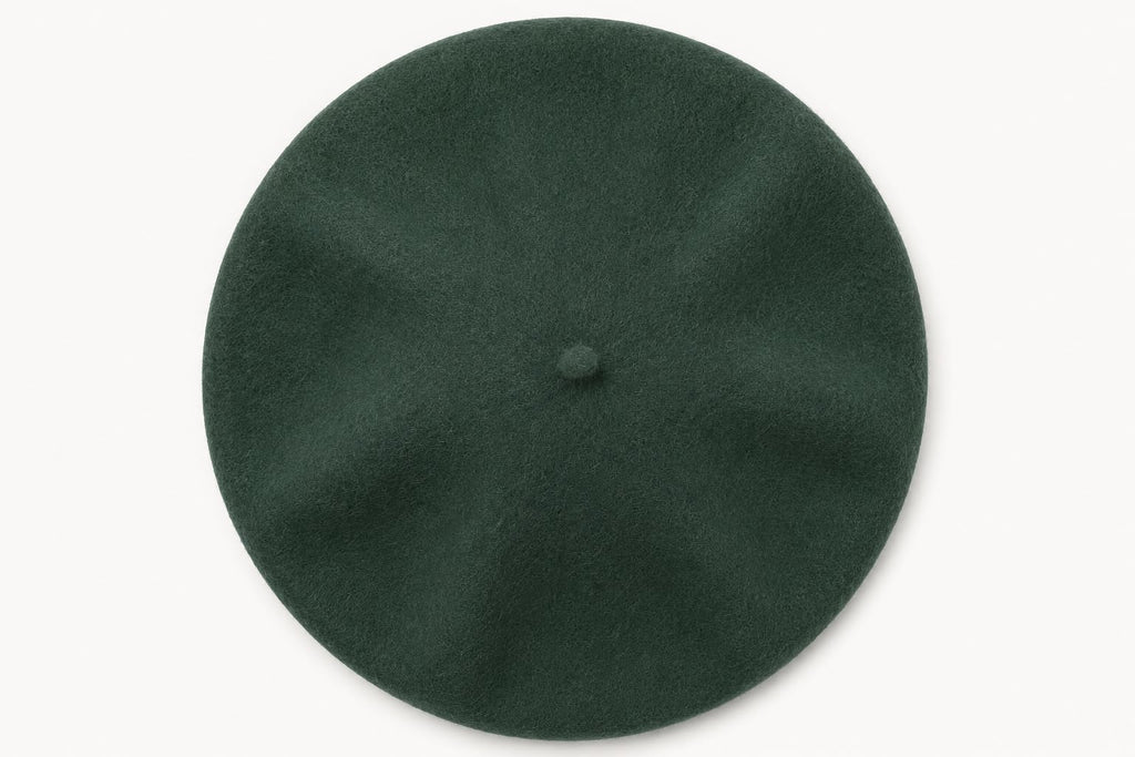 Béret laine hiver femme vert foncé