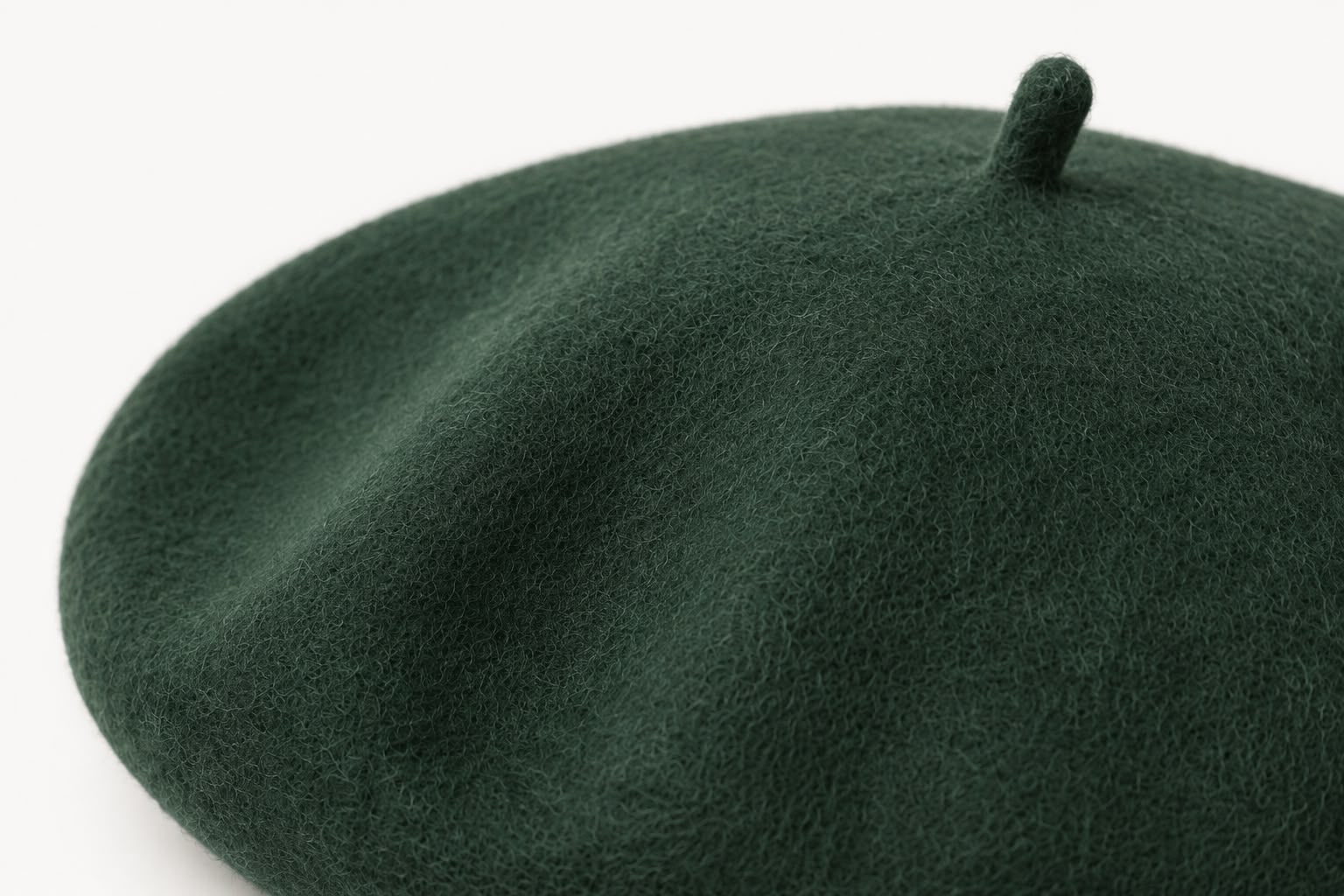 Béret laine hiver femme vert foncé