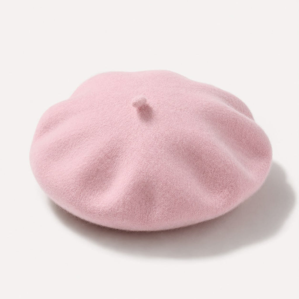 Béret Femme en Laine Rose – Chapeau Français Féminin Automne Hiver