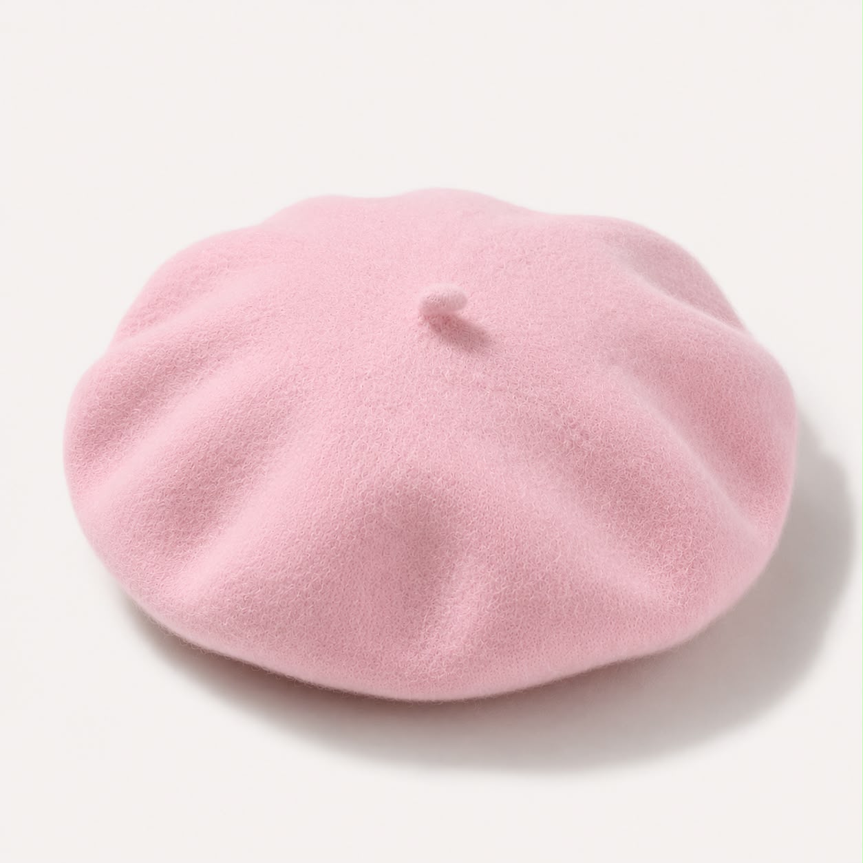 Béret hiver femme rose clair