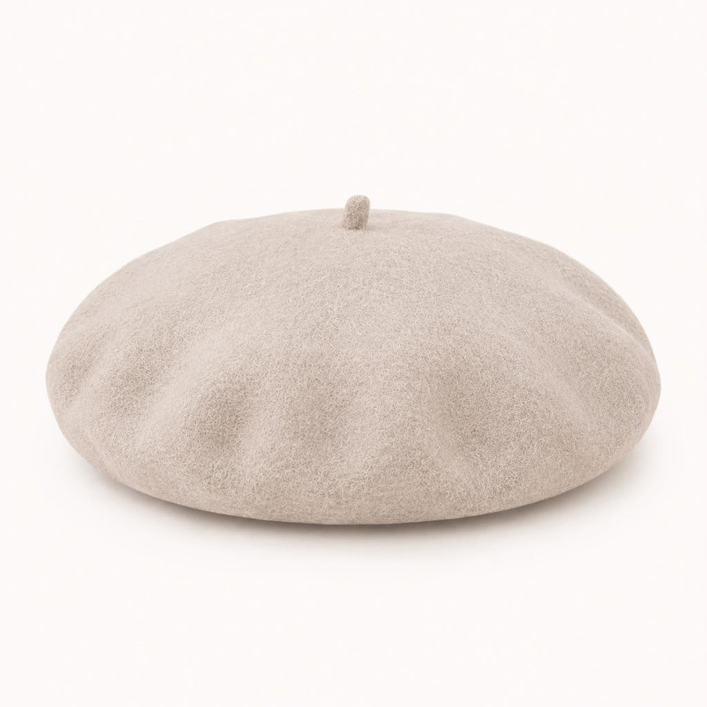 Béret Femme en Laine Blanc Crème – Chapeau Français Chic Hiver