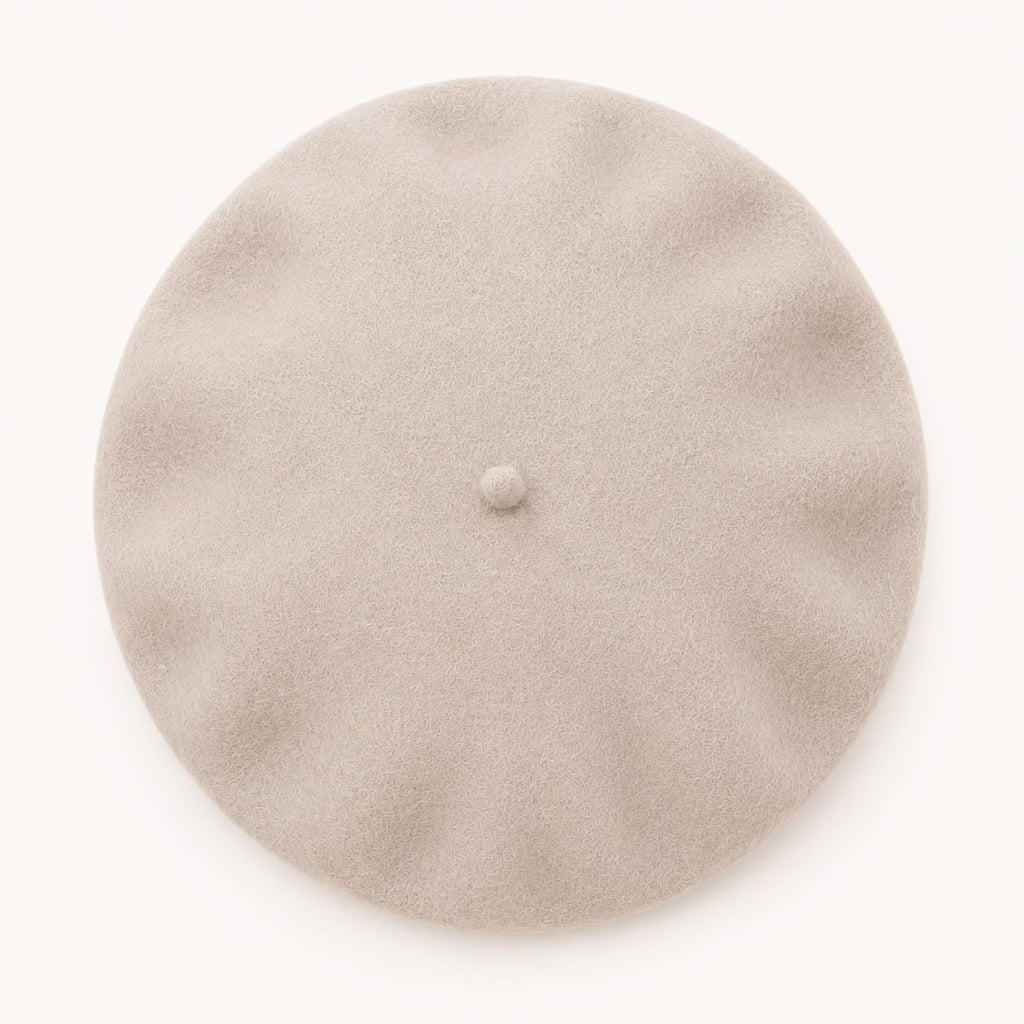 Béret Femme en Laine Blanc Crème – Chapeau Français Chic Hiver