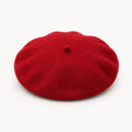 Béret Femme en Laine Rouge – Chapeau Français Chic Automne Hiver