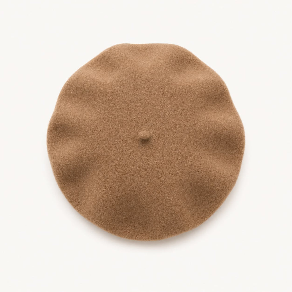 Béret laine hiver femme beige