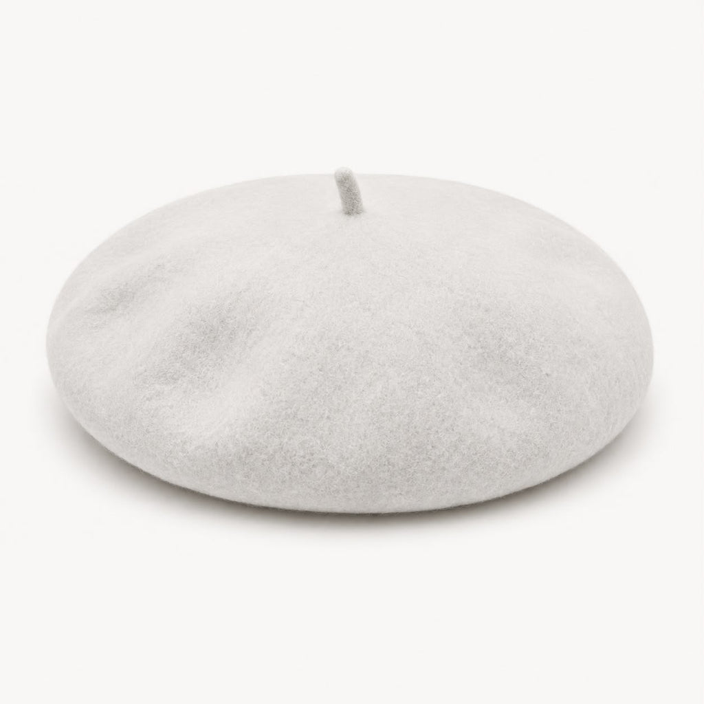 Béret laine hiver femme blanc