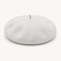 Béret laine hiver femme blanc