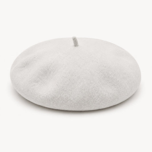 Béret laine hiver femme blanc
