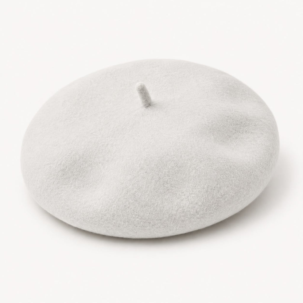 Béret laine hiver femme blanc
