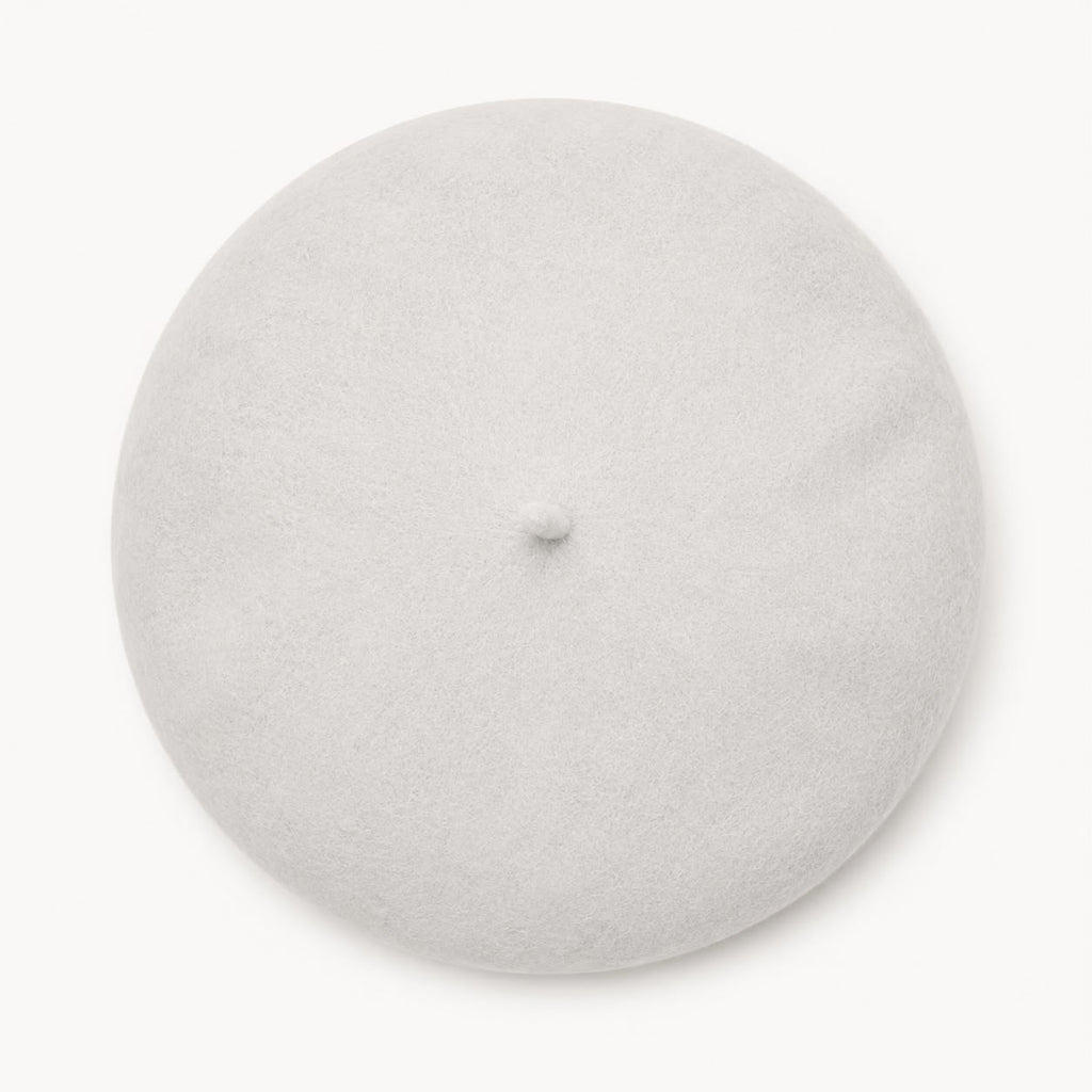 Béret laine hiver femme blanc
