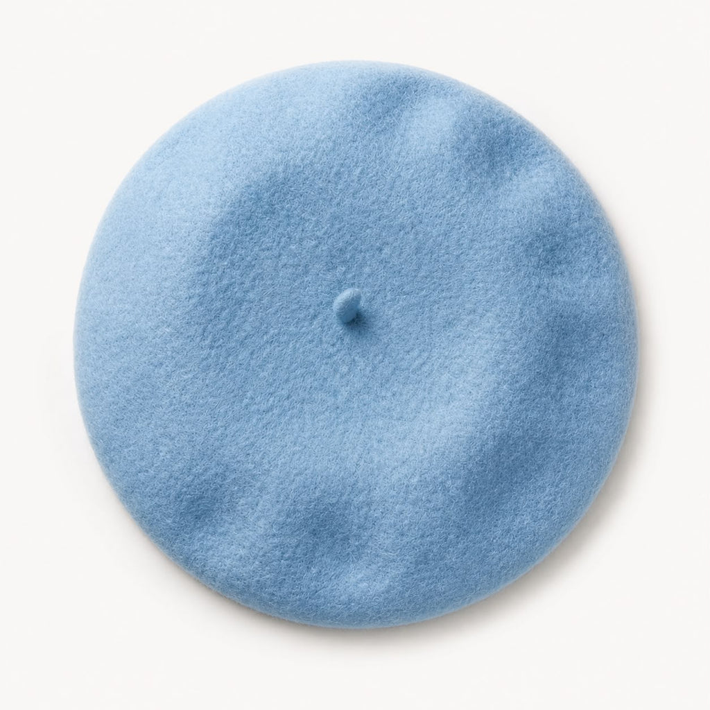Béret laine hiver femme bleu ciel