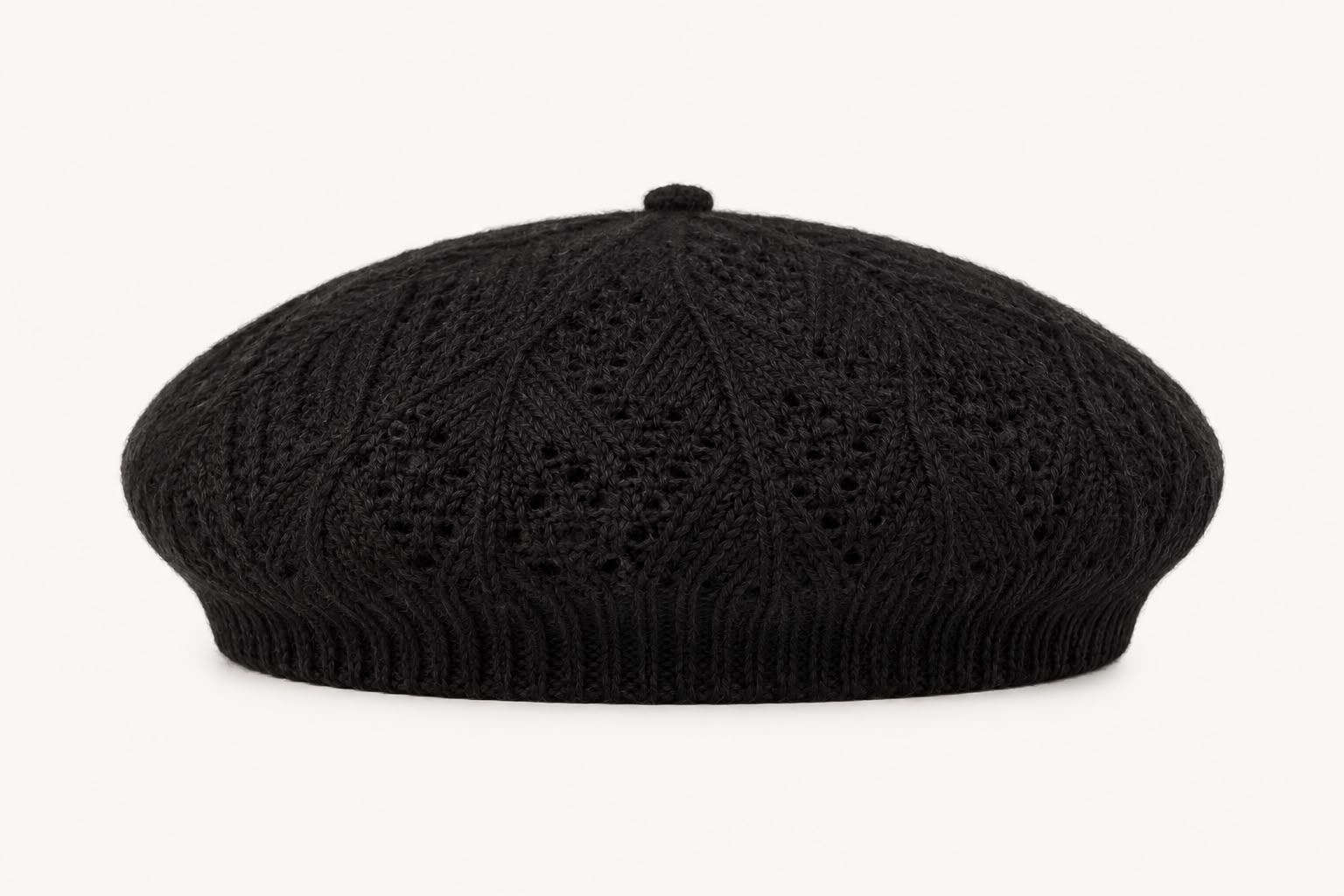 Béret Femme Noir en Acrylique – Bonnet Tricoté Léger Style Français