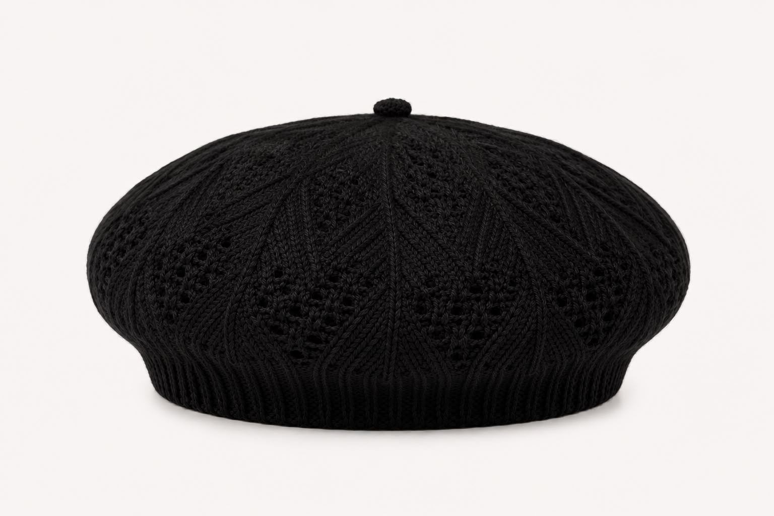 Béret Femme Noir en Acrylique – Bonnet Tricoté Léger Style Français